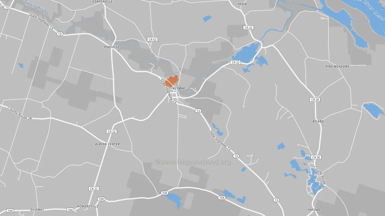 Bike Grade map of Altmar, NY