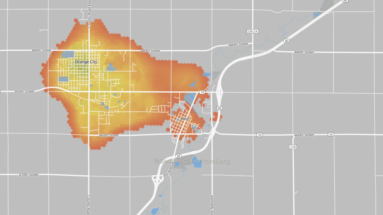 Bike Grade map of Alton, IA