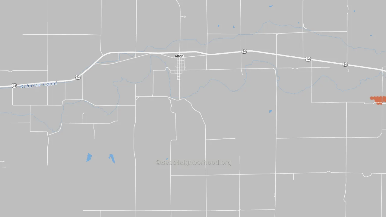 Bike Grade map of Alton, KS