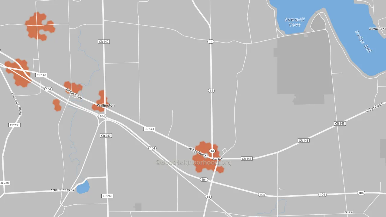 Bike Grade map of Alton, NY
