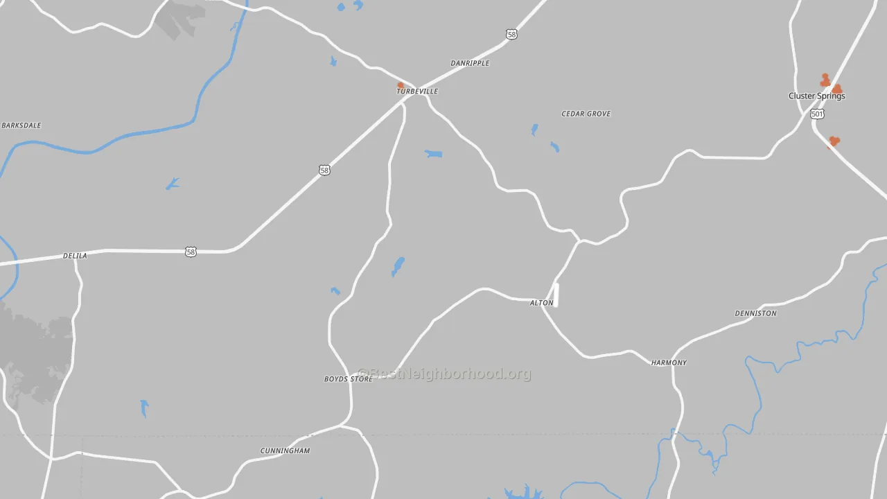 Bike Grade map of Alton, VA