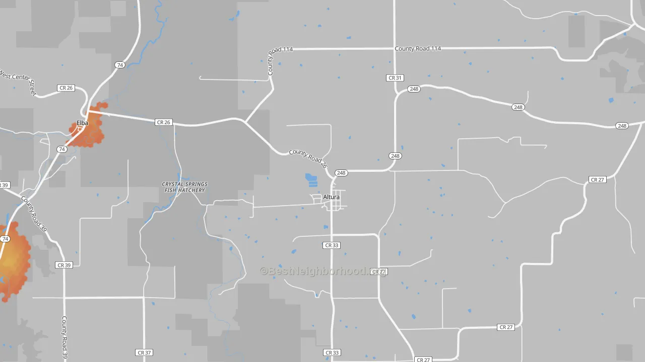 Bike Grade map of Altura, MN