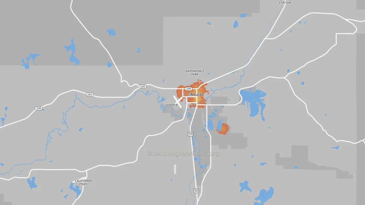 Bike Grade map of Alturas, CA