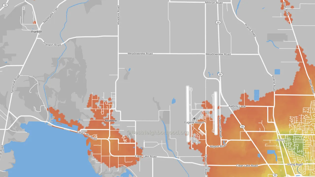 Bike Grade map of Alvadore, OR