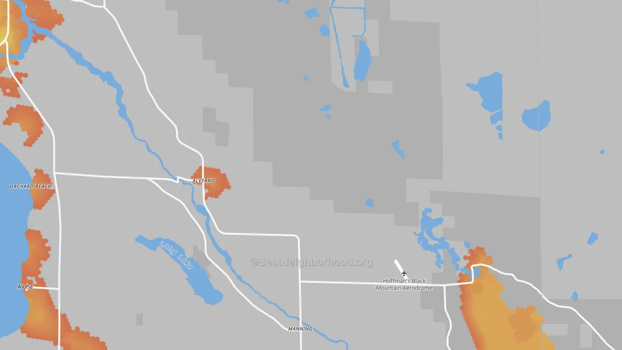 Bike Grade map of Alverno, MI