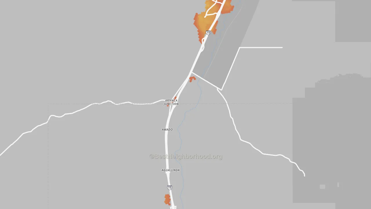 Bike Grade map of Amado, AZ