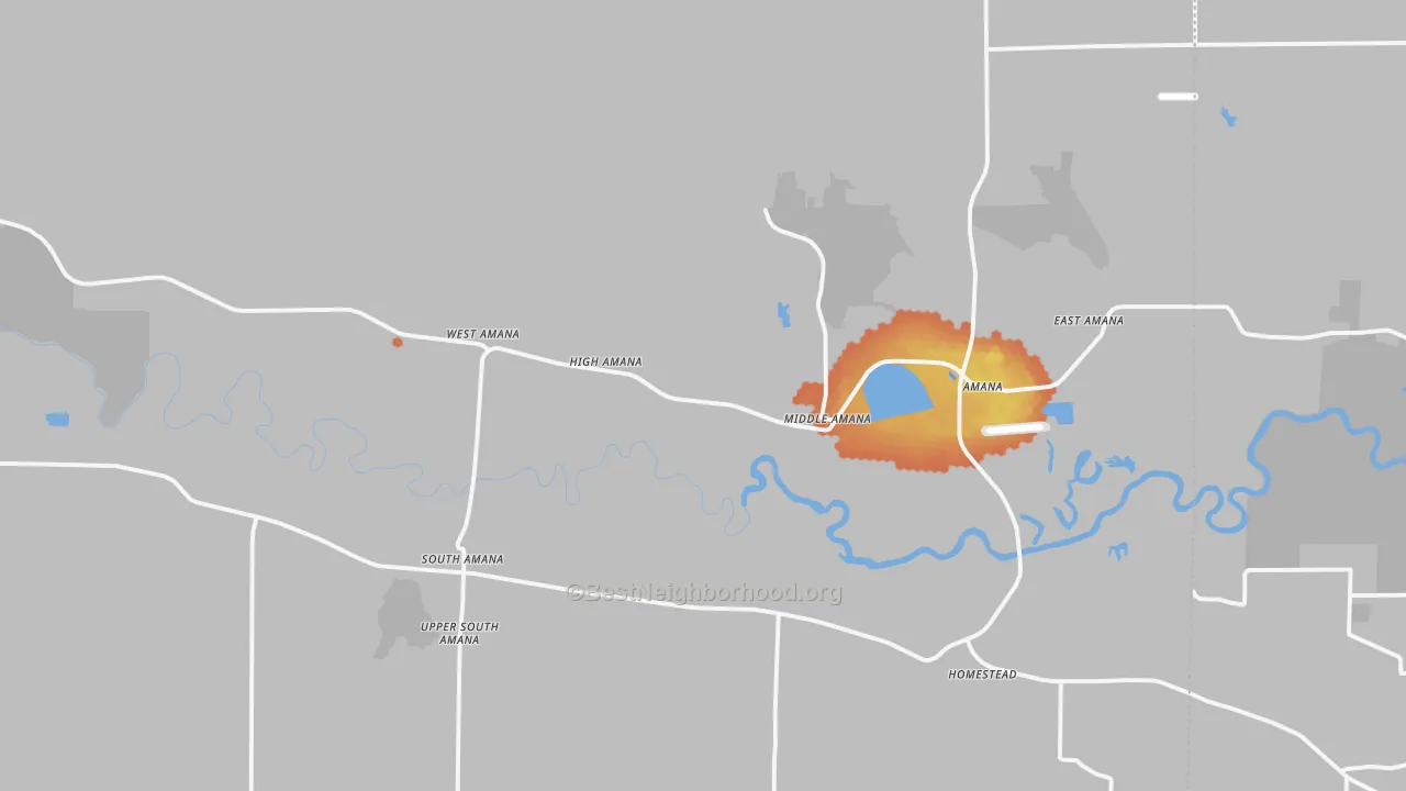 Bike Grade map of Amana, IA