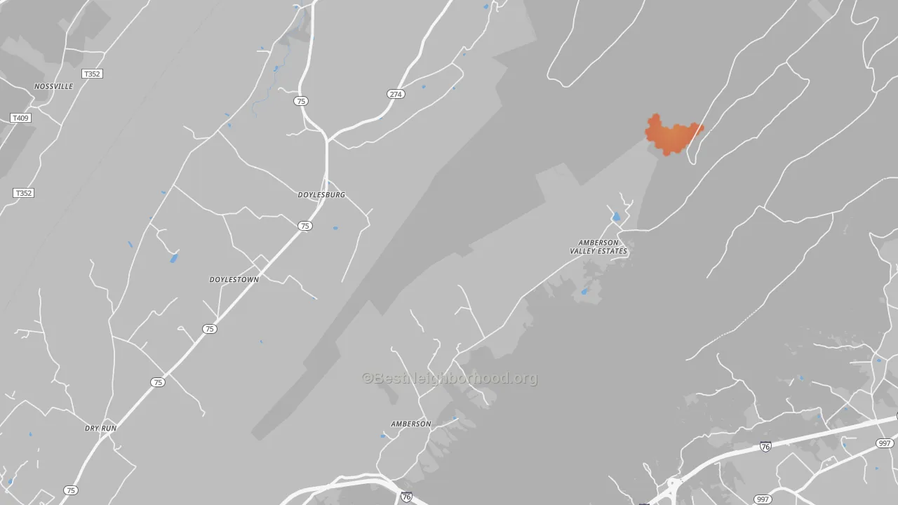 Bike Grade map of Amberson, PA