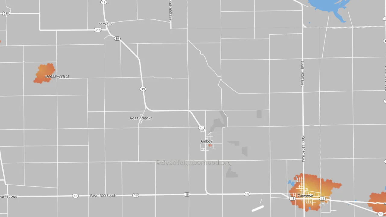 Bike Grade map of Amboy, IN