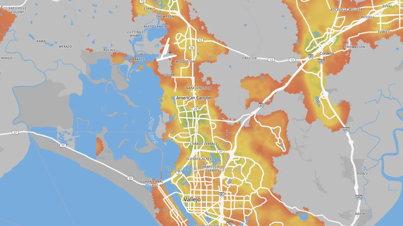 Bike Grade map of American Canyon, CA