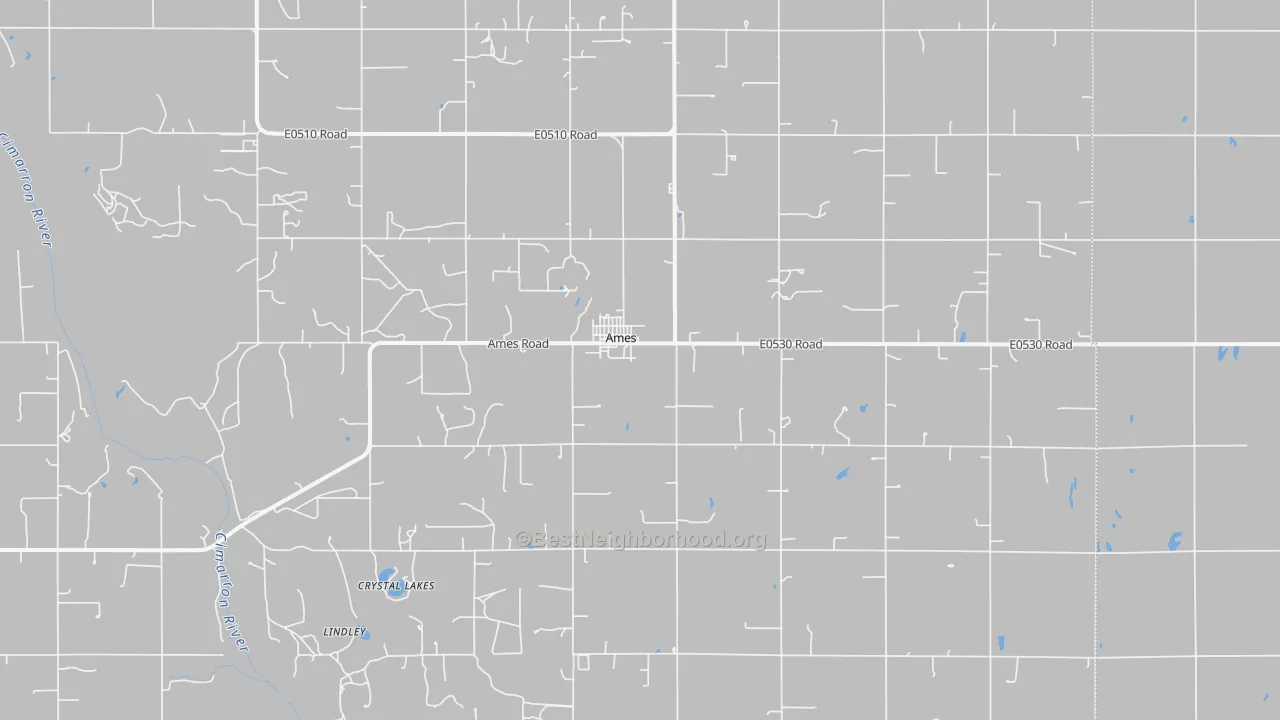 Bike Grade map of Ames, OK