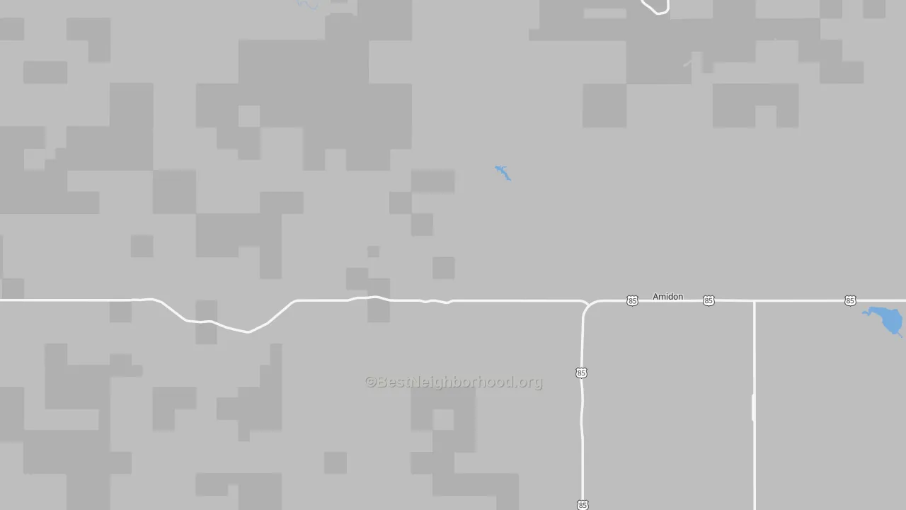 Bike Grade map of Amidon, ND
