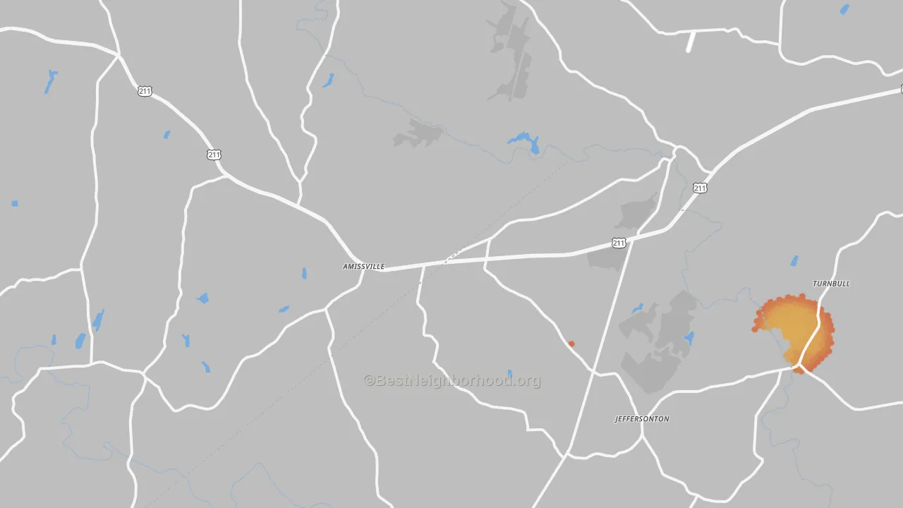 Bike Grade map of Amissville, VA