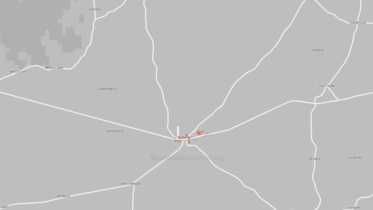 Bike Grade map of Amite County, MS