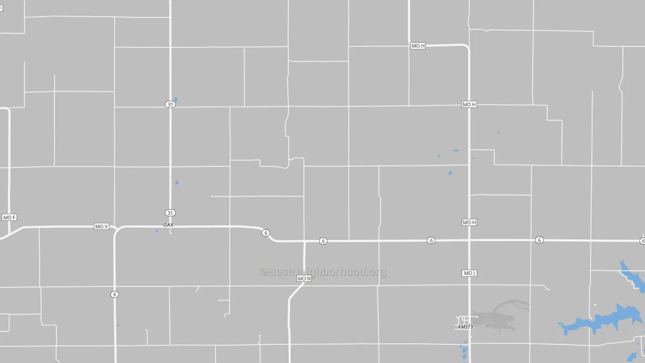 Bike Grade map of Amity, MO