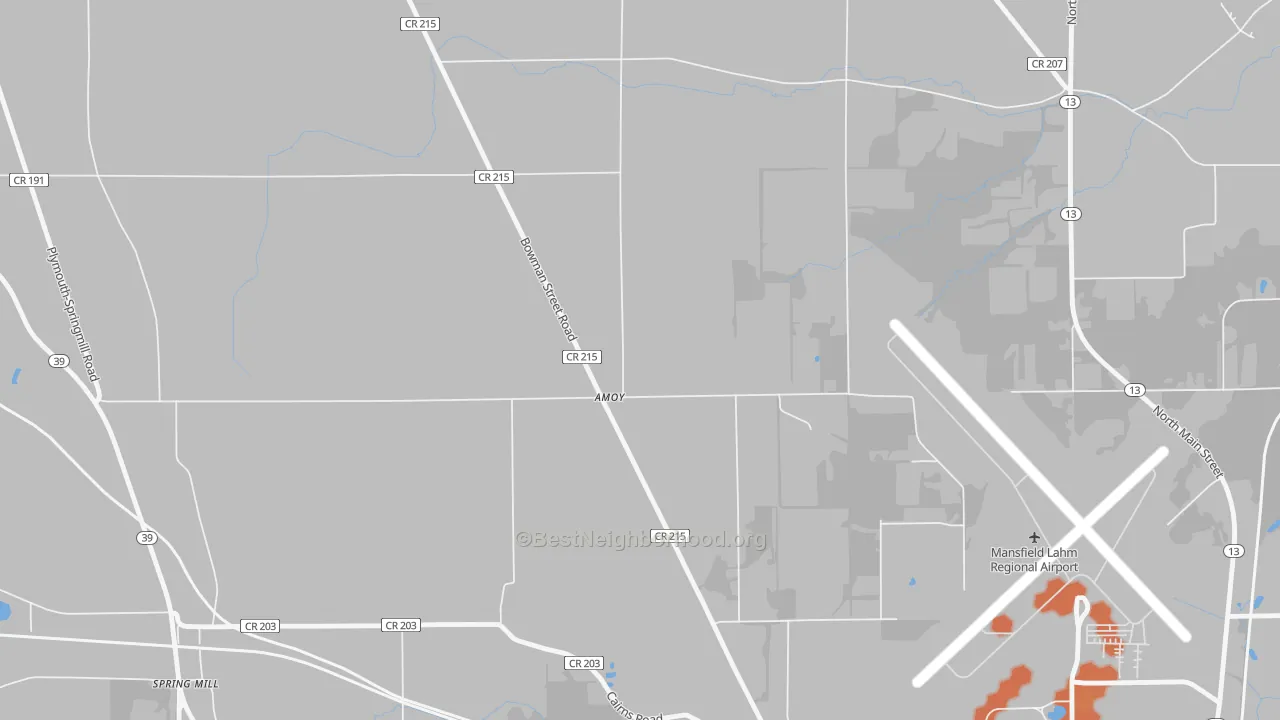 Bike Grade map of Amoy, OH