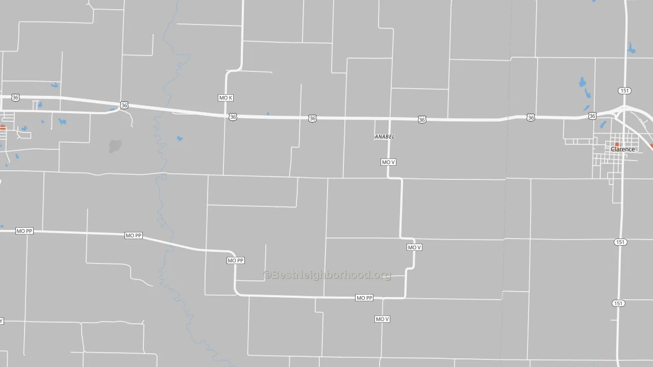 Bike Grade map of Anabel, MO