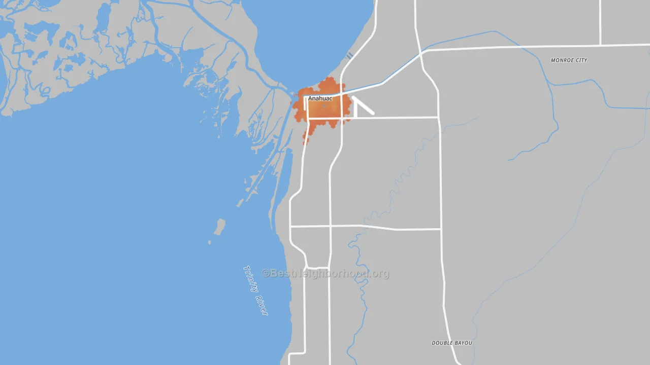 Bike Grade map of Anahuac, TX