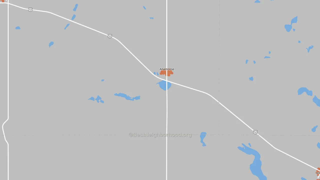 Bike Grade map of Anamoose, ND