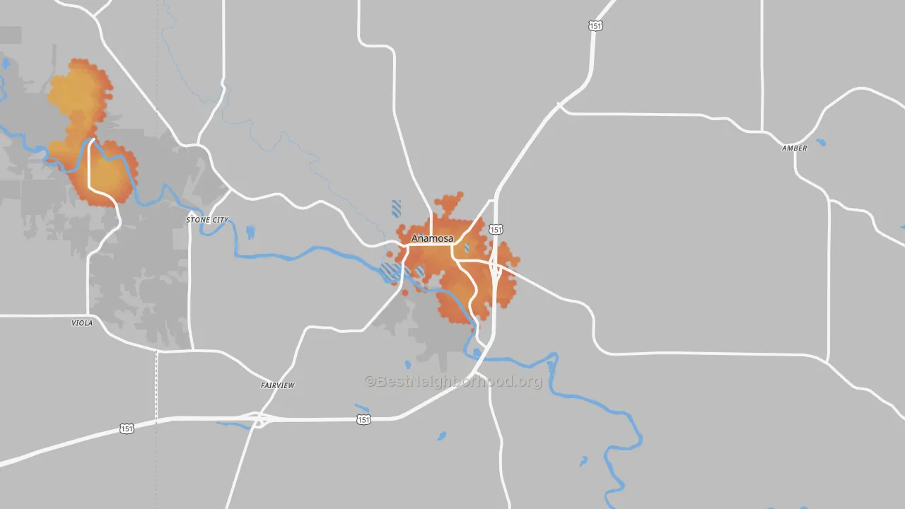 Bike Grade map of Anamosa, IA