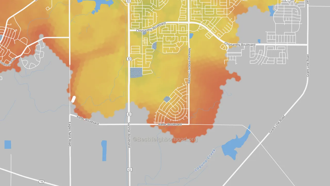 Bike Grade map of Anatolia Village, Rancho Cordova, CA