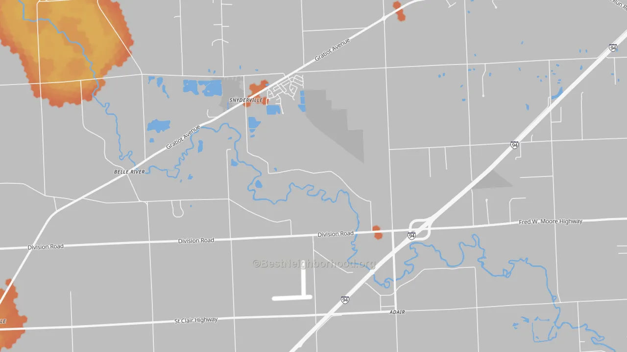 Bike Grade map of Anchorville, MI