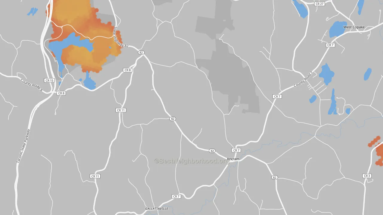 Bike Grade map of Ancram, NY