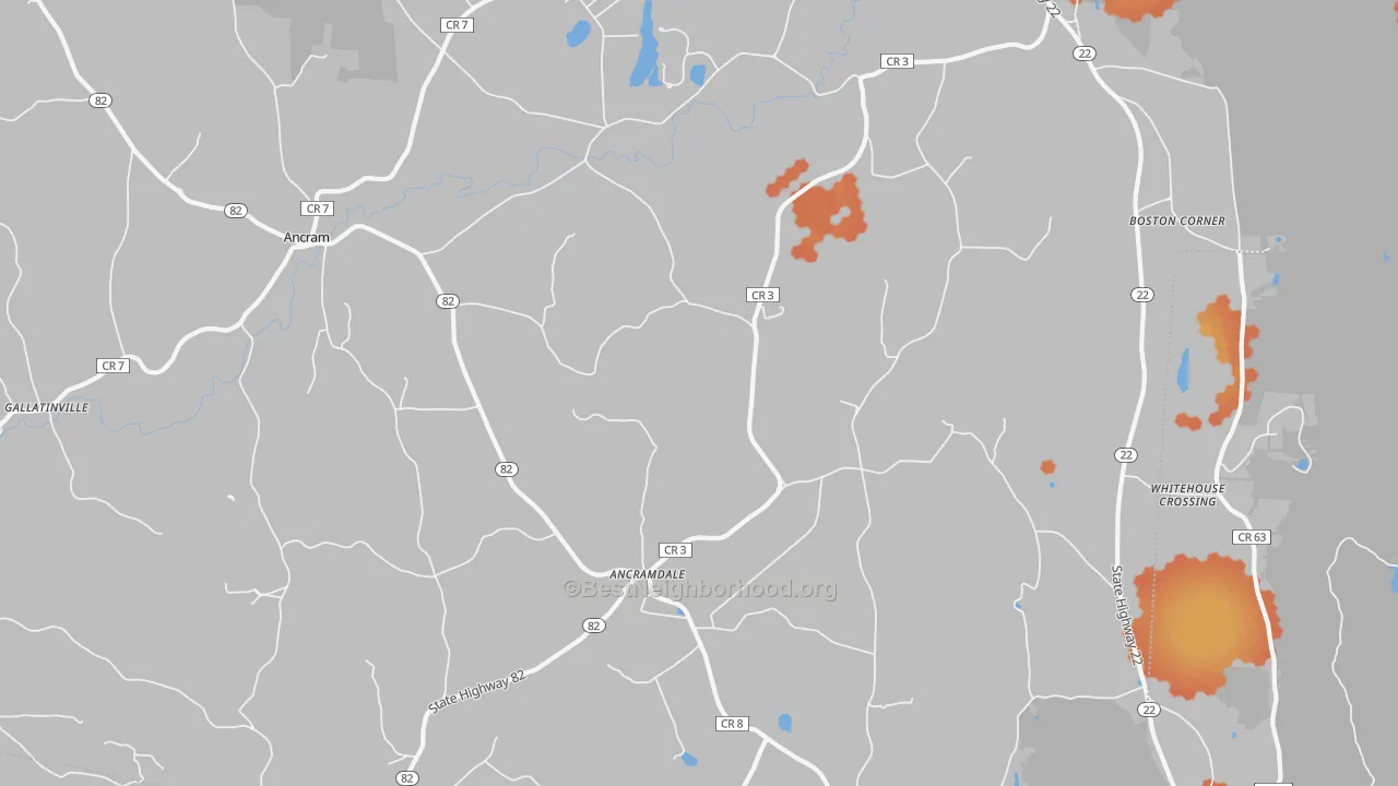 Bike Grade map of Ancramdale, NY