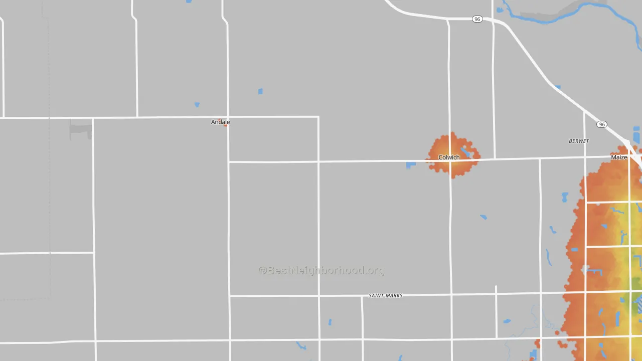 Bike Grade map of Andale, KS