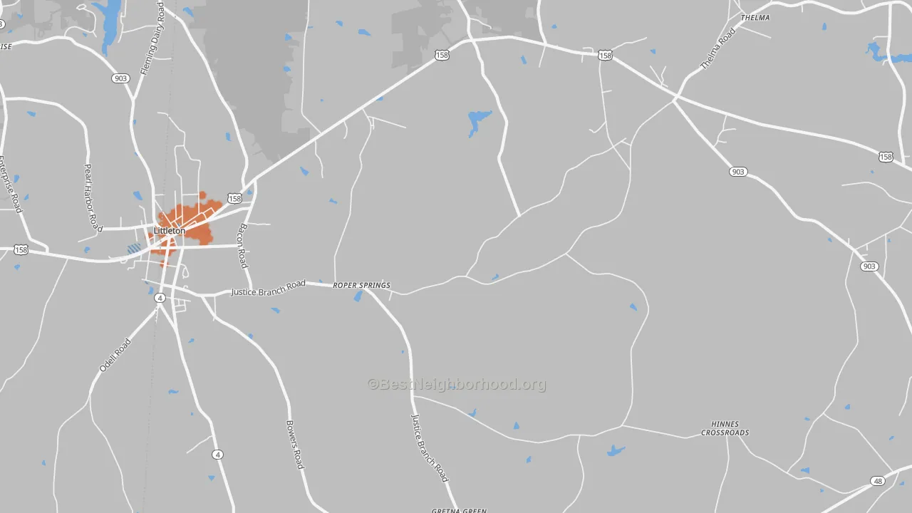 Bike Grade map of Andersons Crossroads, NC