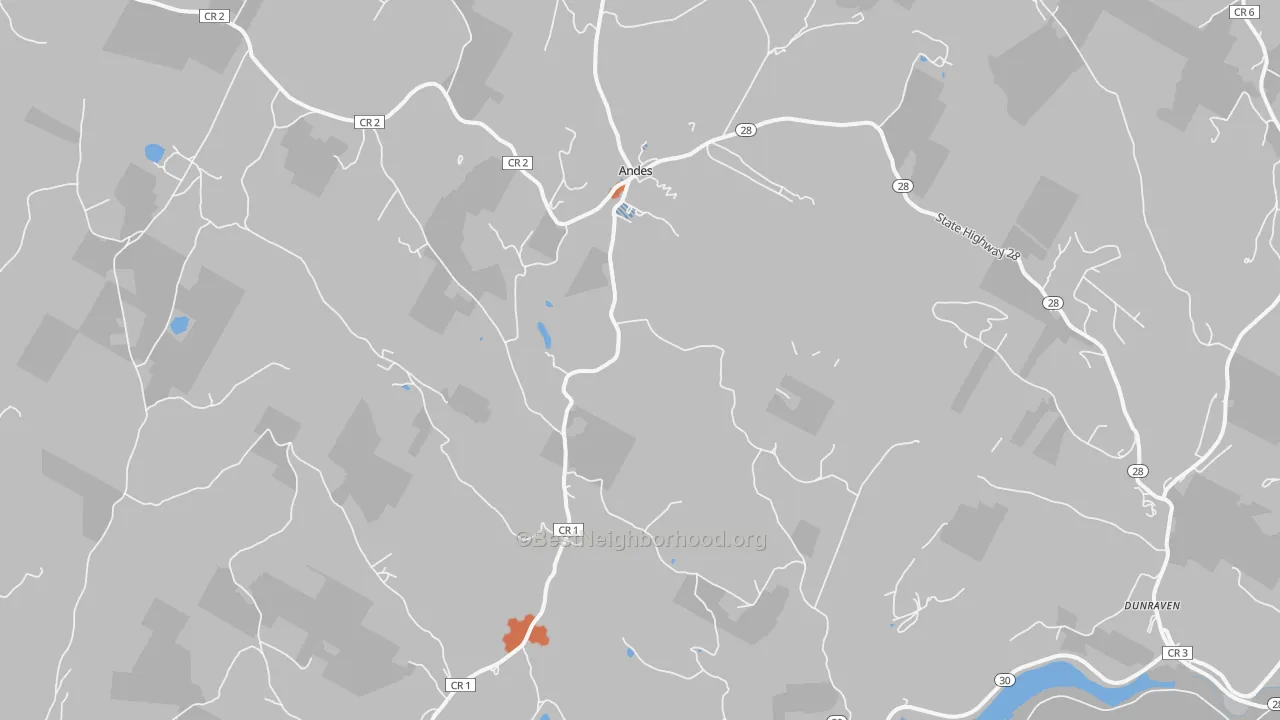 Bike Grade map of Andes, NY