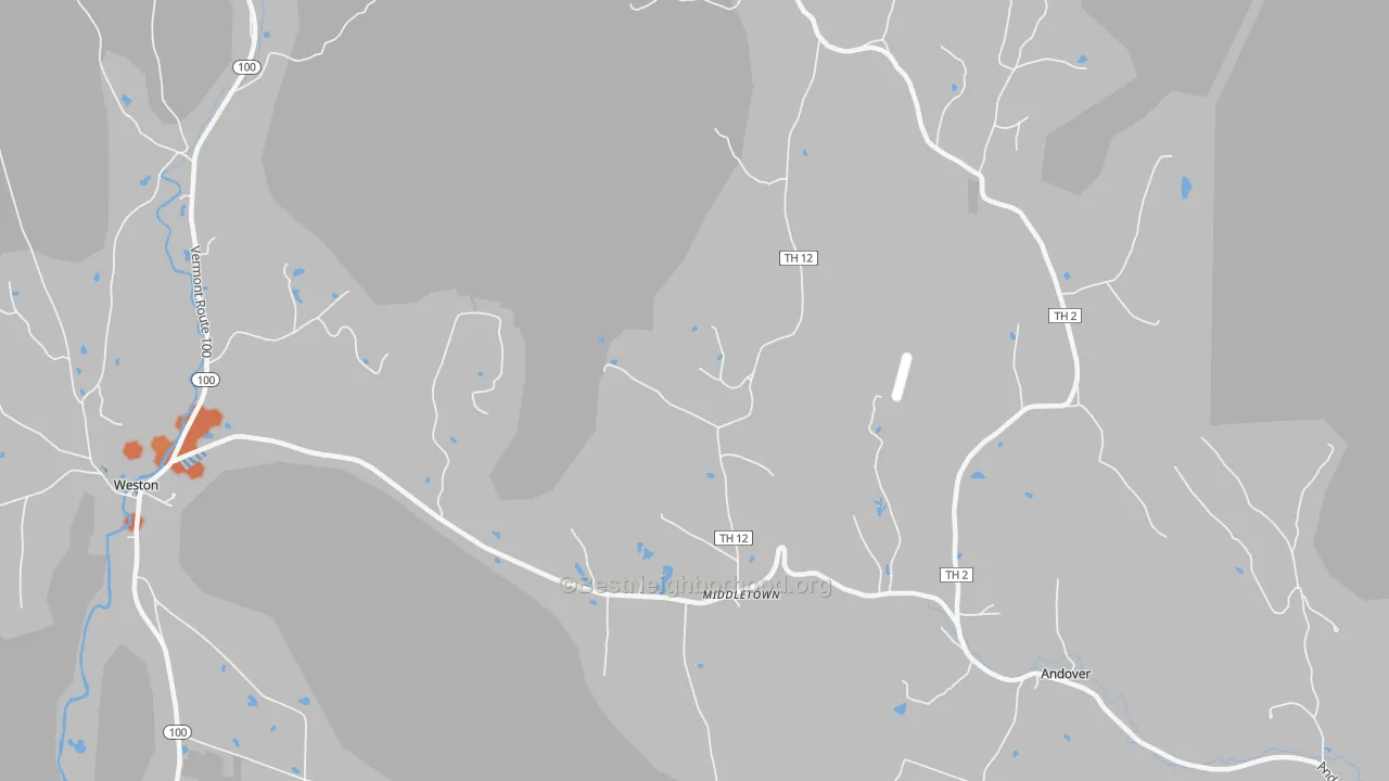 Bike Grade map of Andover, VT