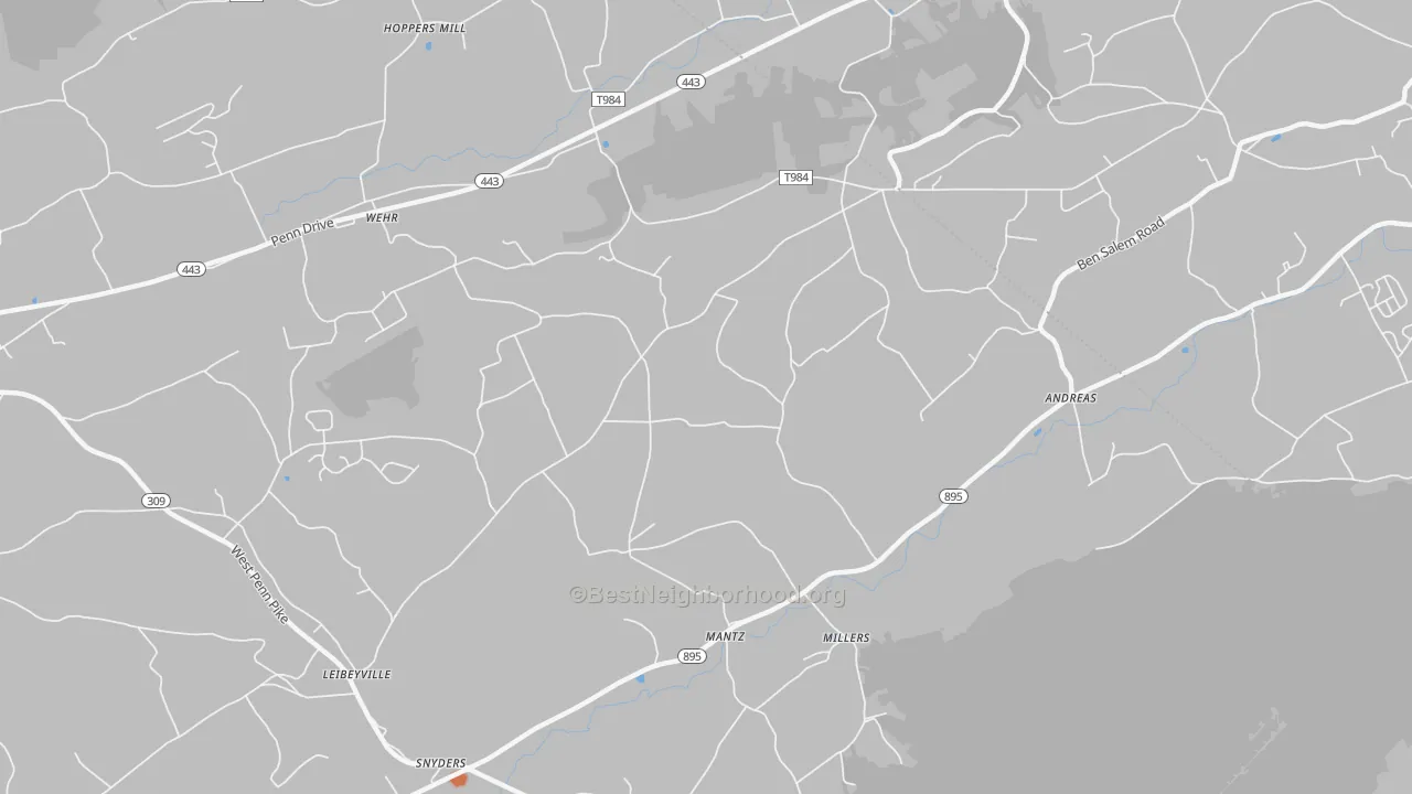 Bike Grade map of Andreas, PA