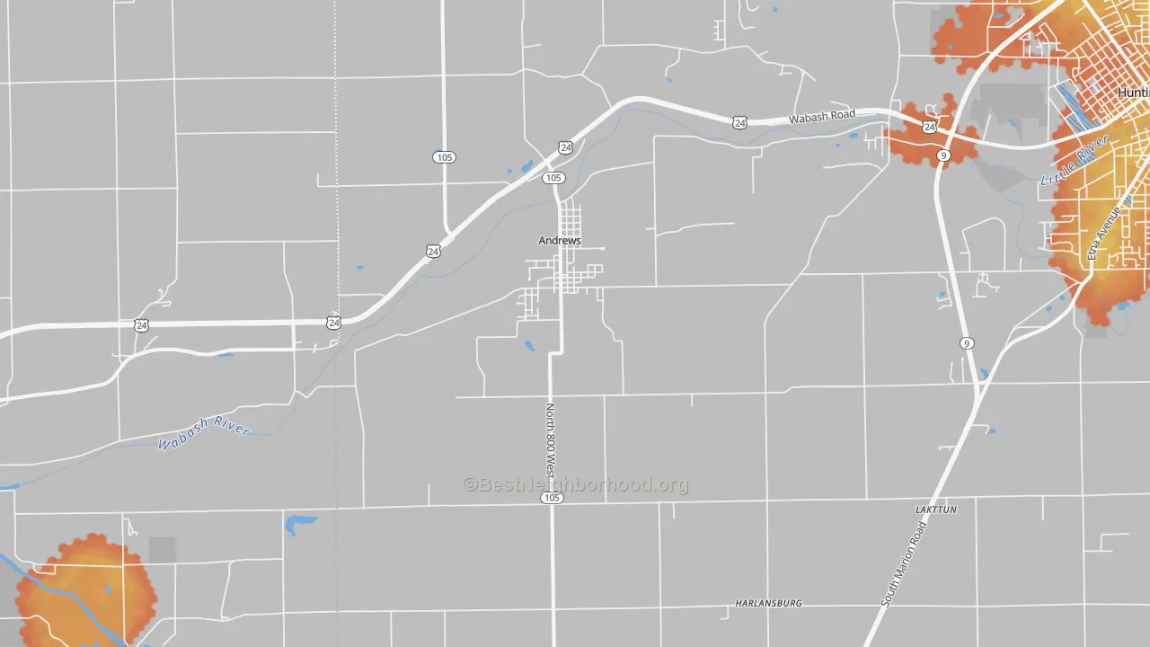 Bike Grade map of Andrews, IN