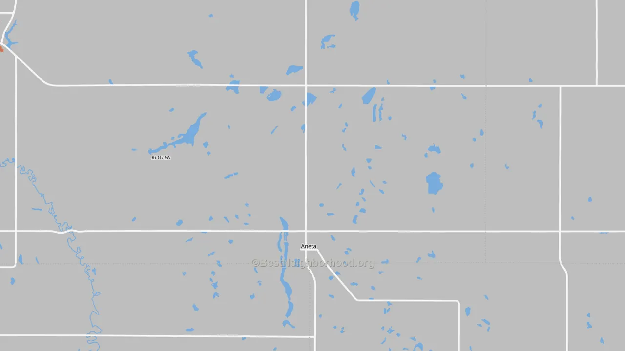 Bike Grade map of Aneta, ND