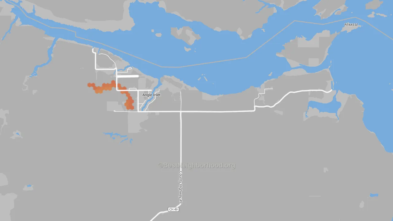 Bike Grade map of Angle Inlet, MN
