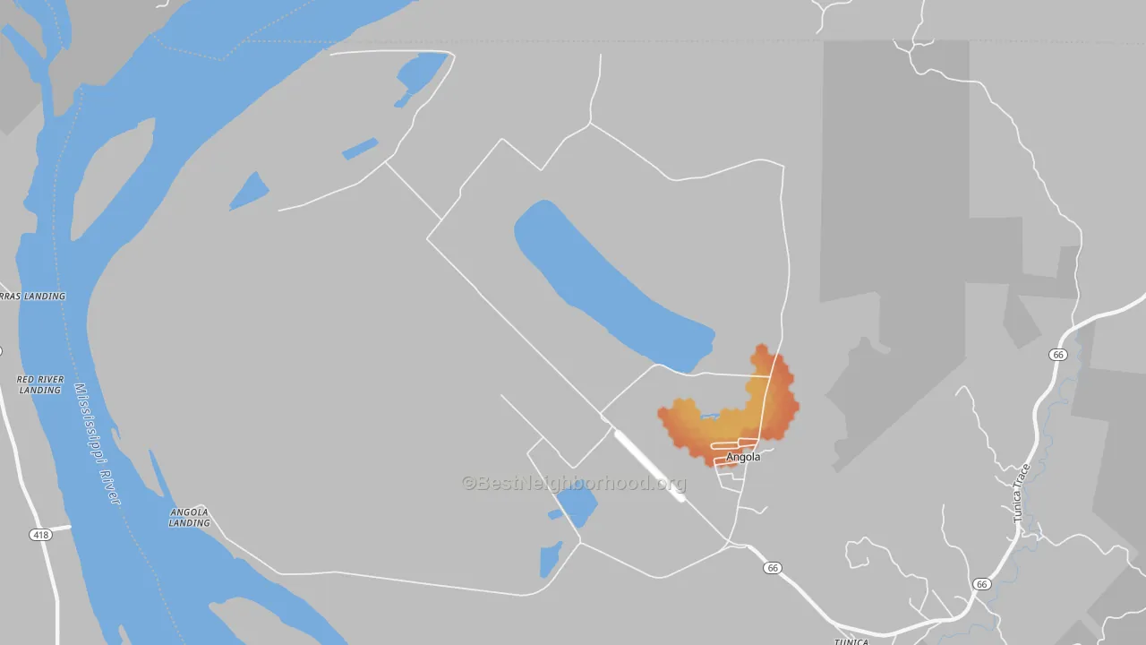 Bike Grade map of Angola, LA