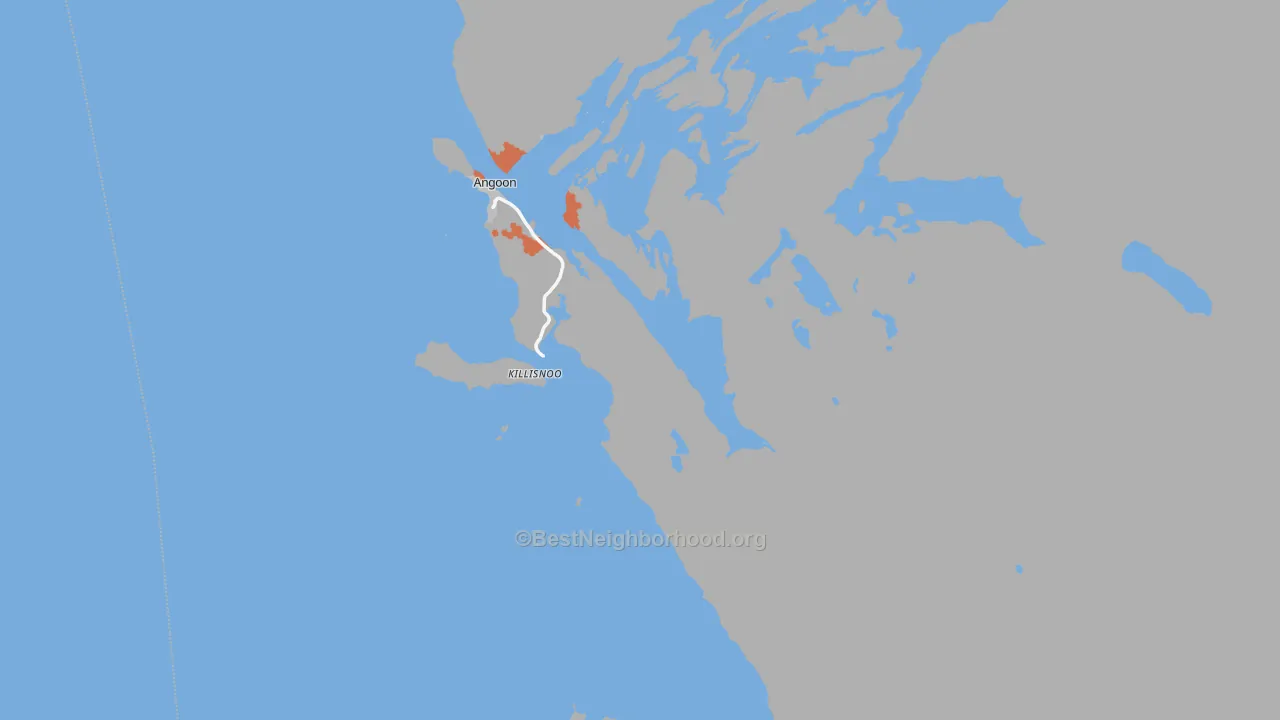 Bike Grade map of Angoon, AK