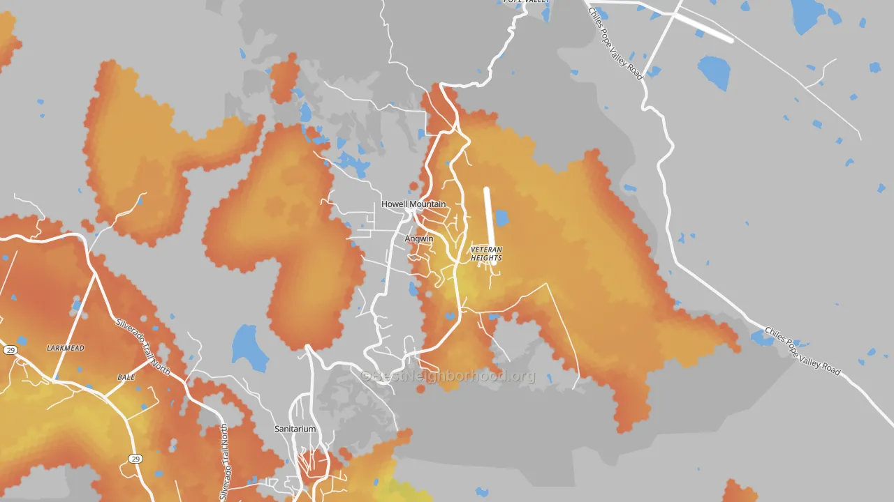 Bike Grade map of Angwin, CA