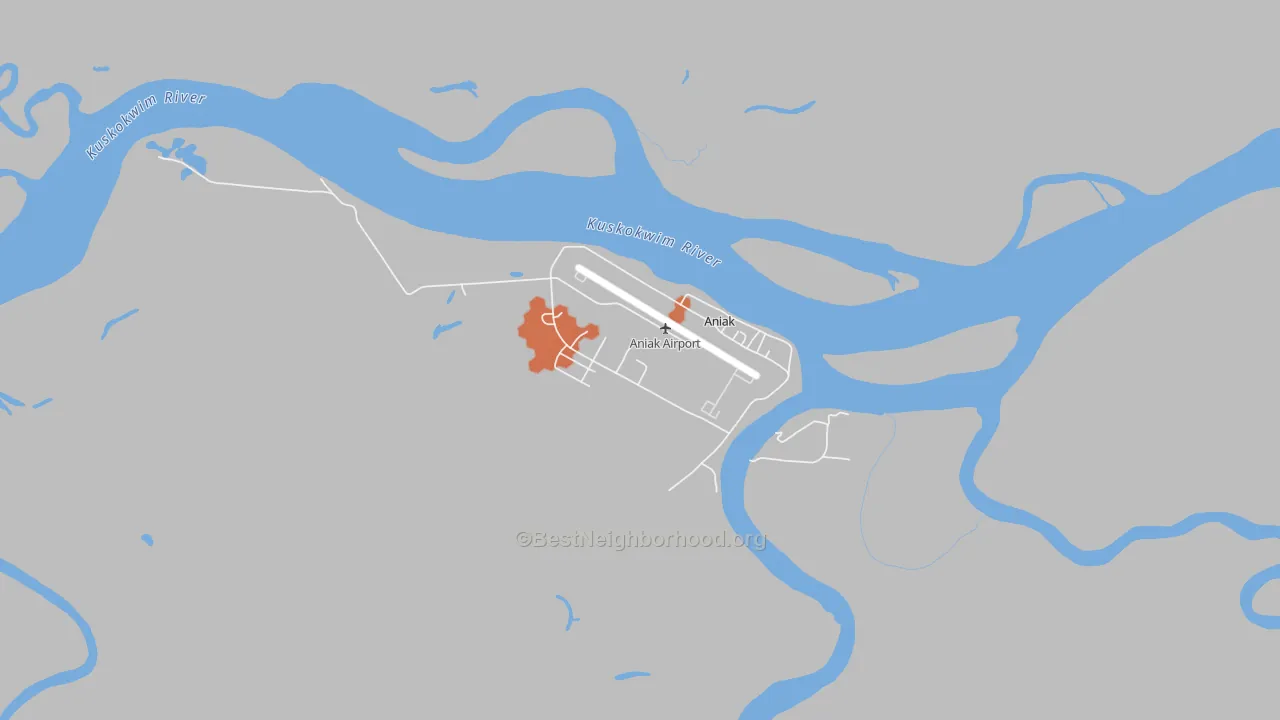 Bike Grade map of Aniak, AK