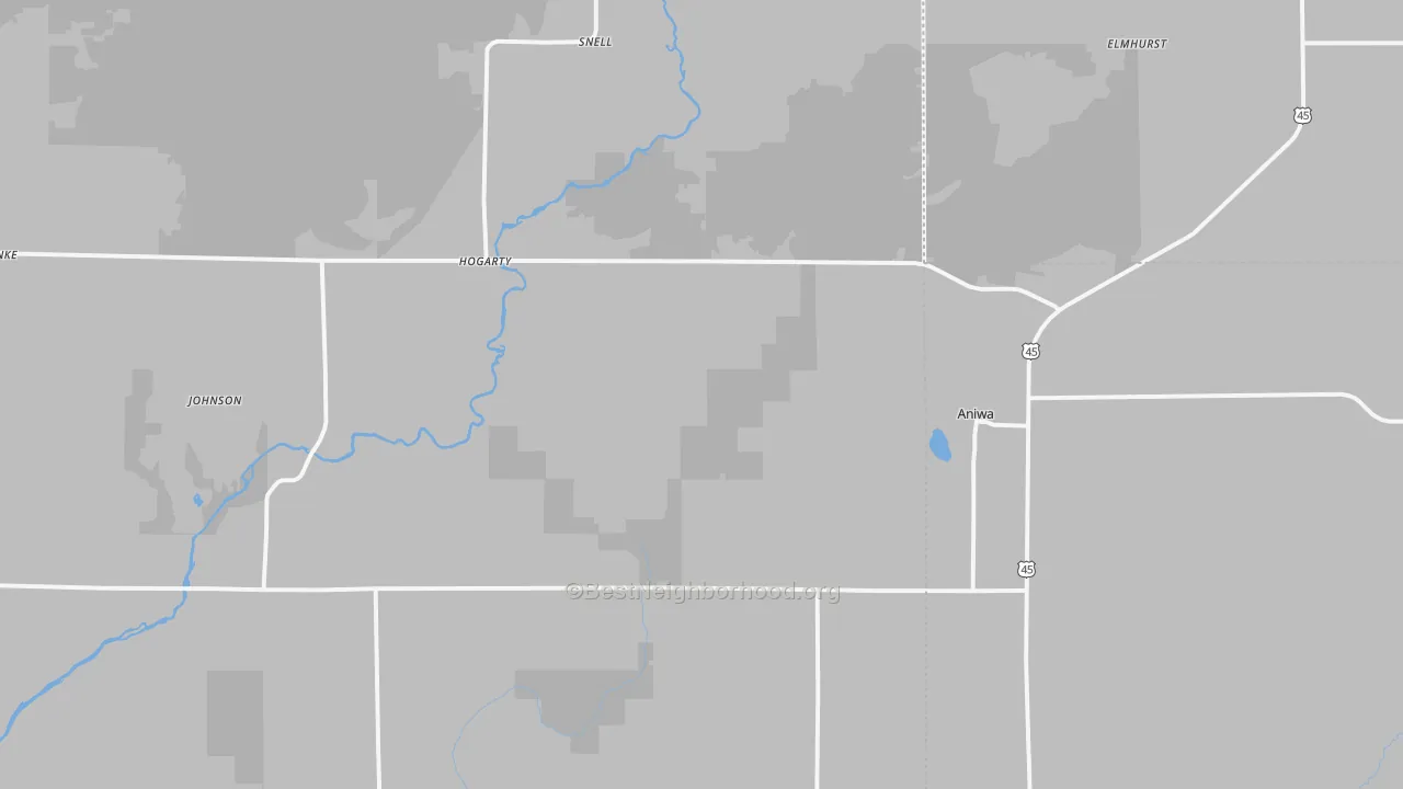 Bike Grade map of Aniwa, WI