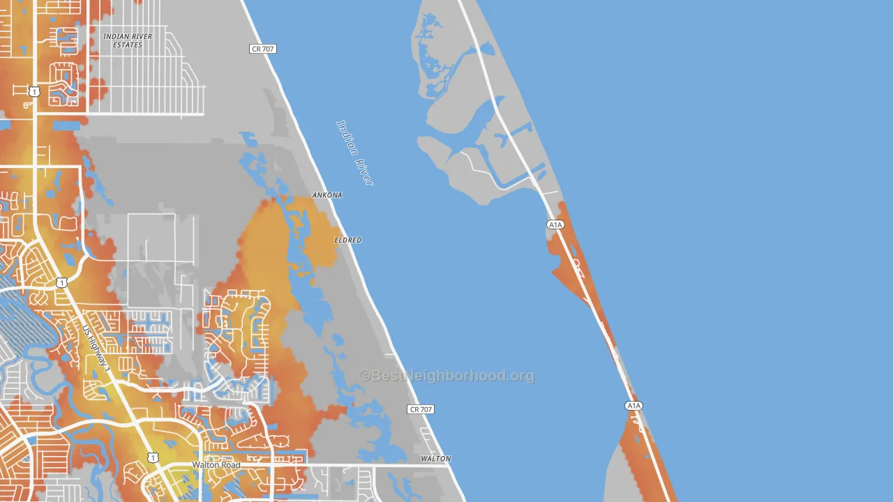 Bike Grade map of Ankona, FL