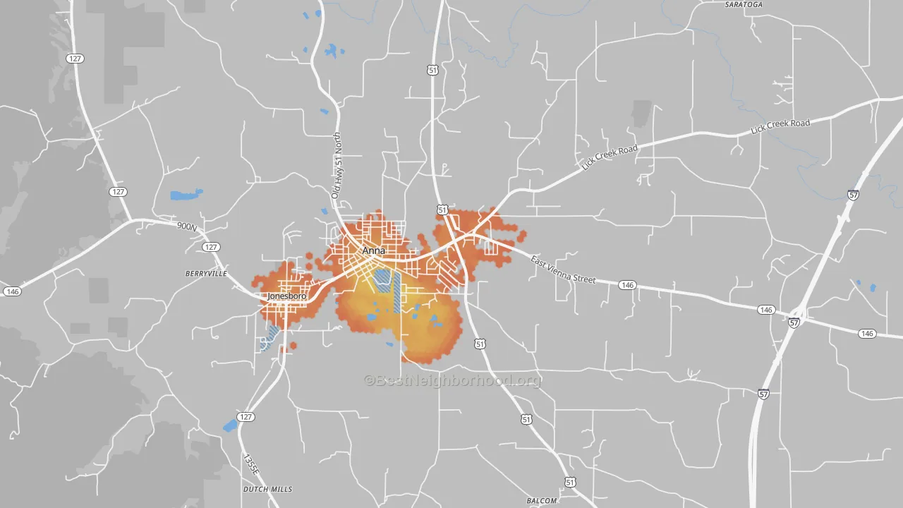 Bike Grade map of Anna, IL