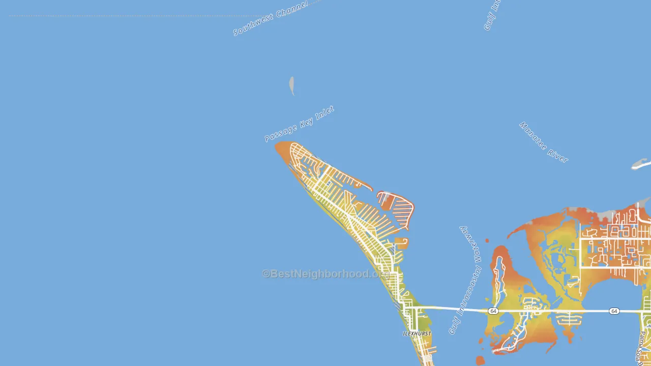 Bike Grade map of Anna Maria, FL