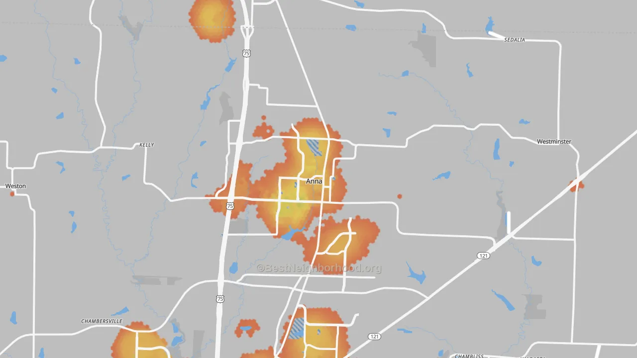 Bike Grade map of Anna, TX