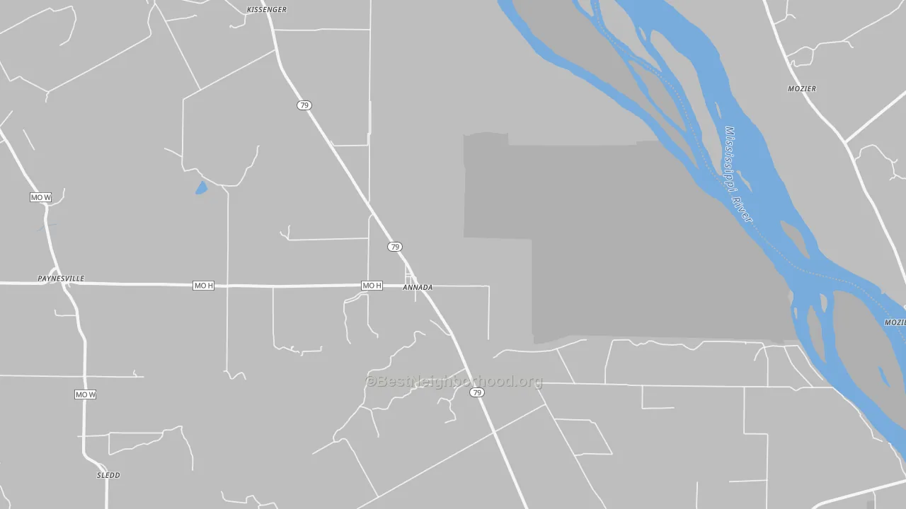 Bike Grade map of Annada, MO