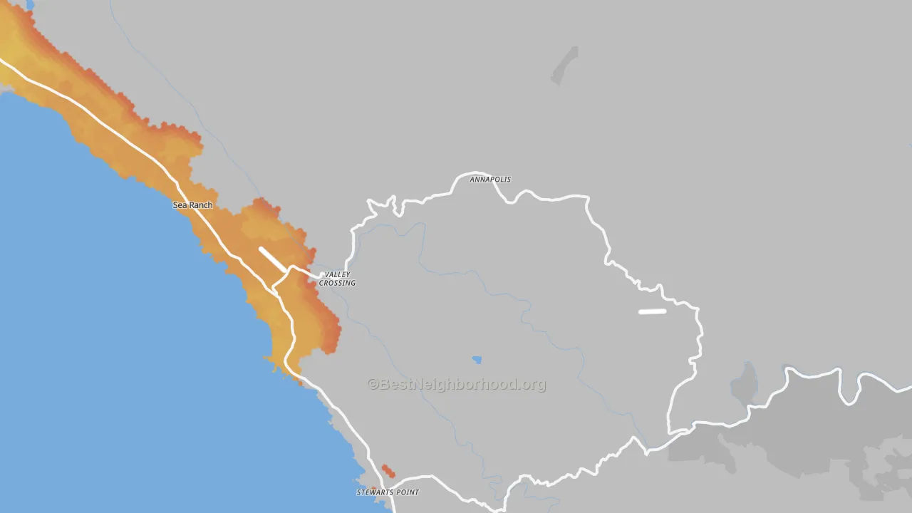 Bike Grade map of Annapolis, CA