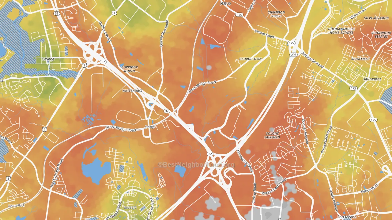 Bike Grade map of Annapolis Junction, MD