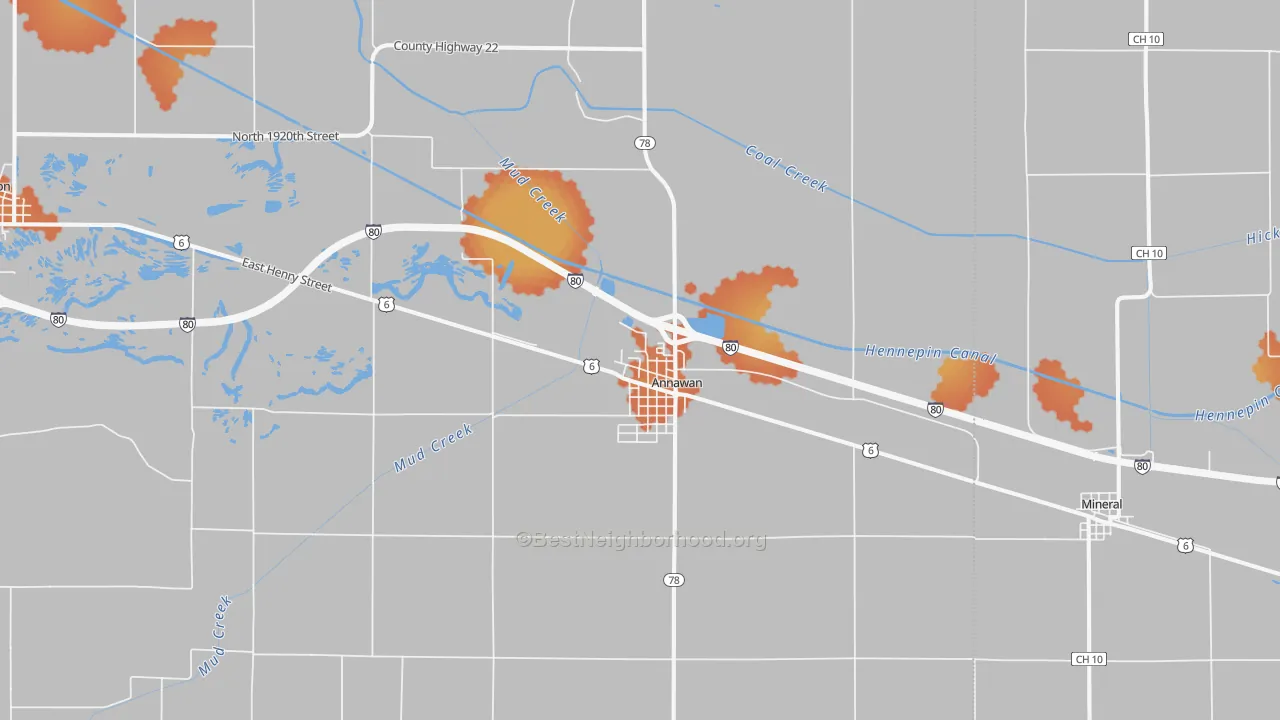 Bike Grade map of Annawan, IL