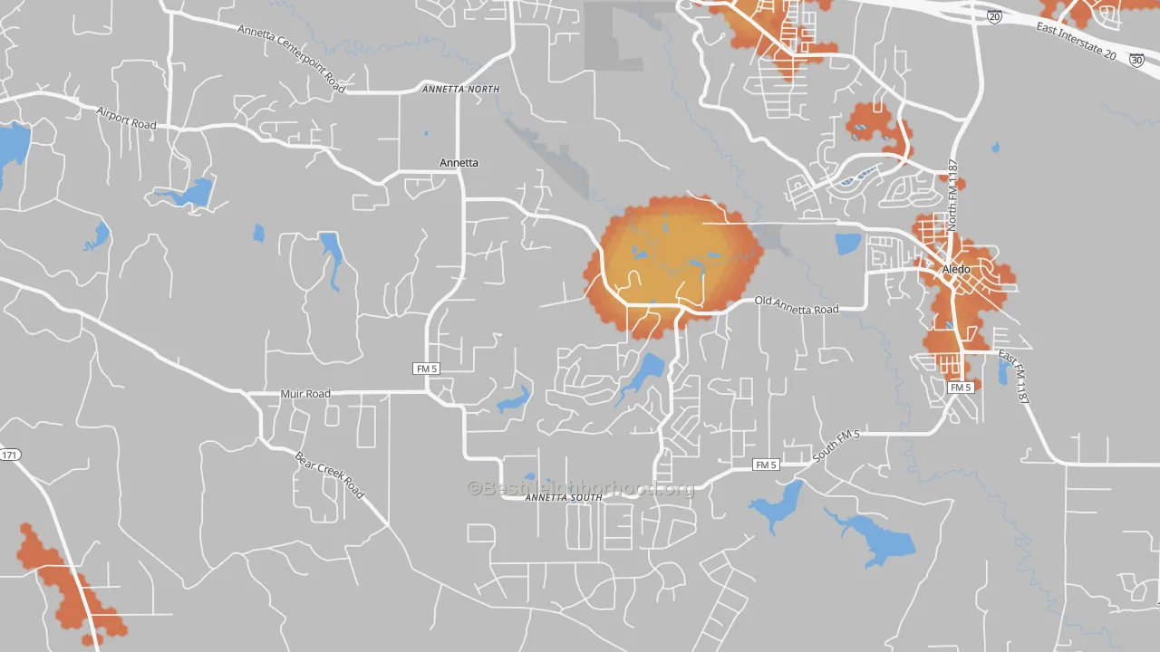 Bike Grade map of Annetta, TX